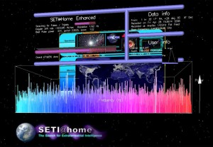 A screen with a lot of chart data from a seti monitor.